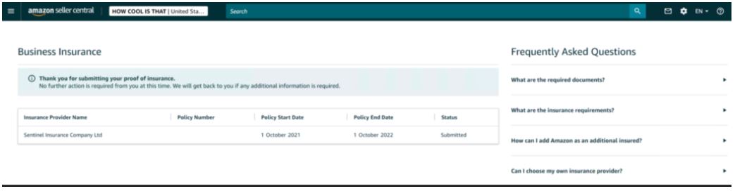 Sigortanızın alındığını teyit eden bir sayfa