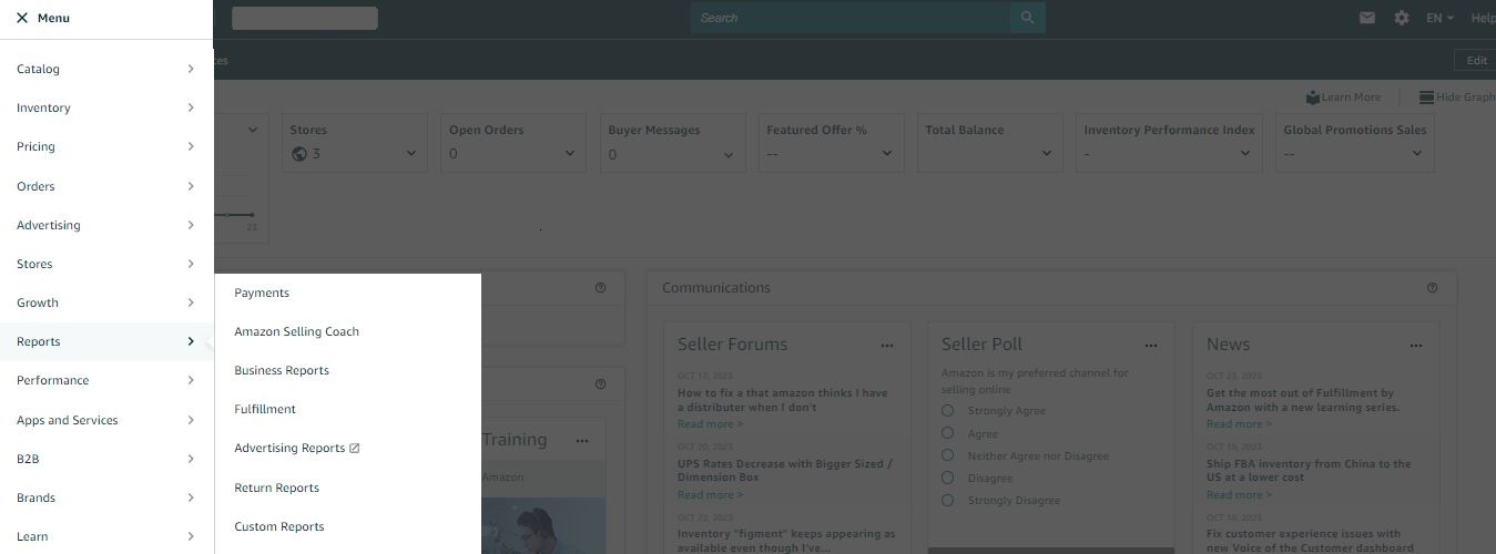To view Amazon Seller Payment Schedule, go to Reports /> Payments