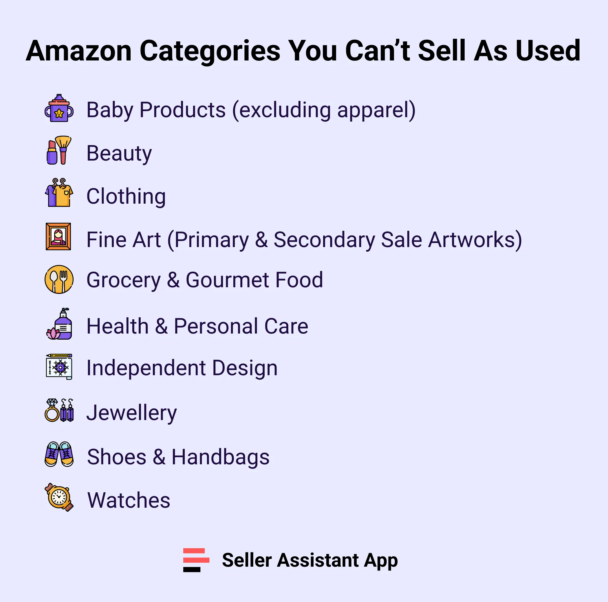 Amazon categories you can't sell as used