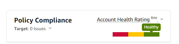 AHR rates account health in three colors: green is “Healthy"