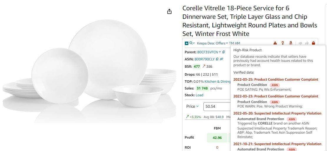 Hover your mouse over the Red Triangle icon, to see the type and date of Amazon policy violation