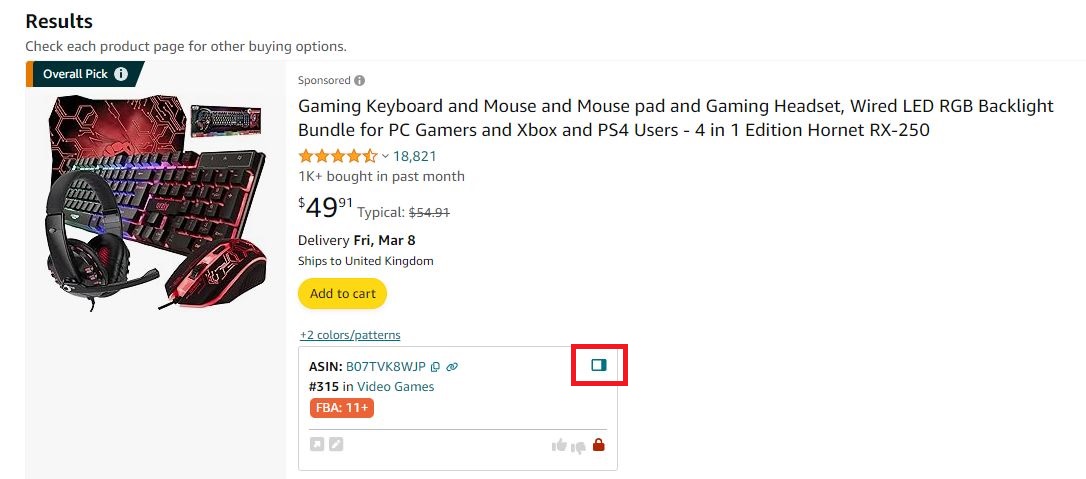 To access Seller Assistant Side Panel View, click the Side Panel View icon
