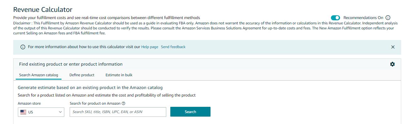 Amazon Revenue Calculator