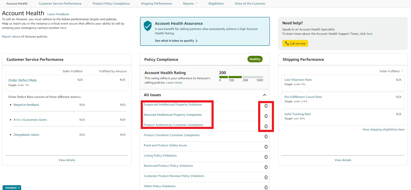 If you see zeros against all violations in the Policy Compliance section, you don’t have any complaints.