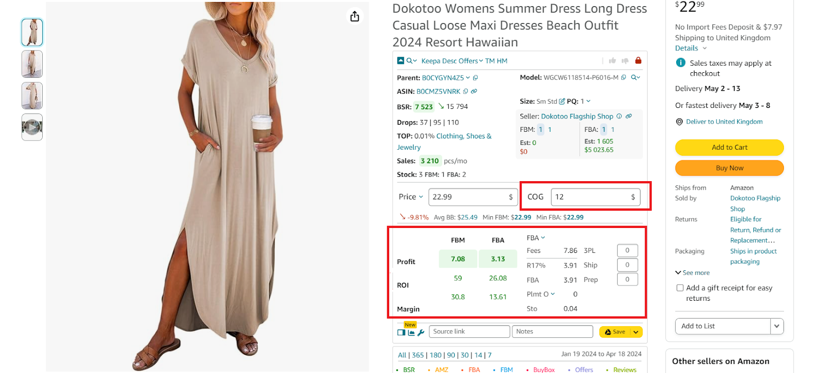 Seller Assistant’s FBA&FBM profit calculator