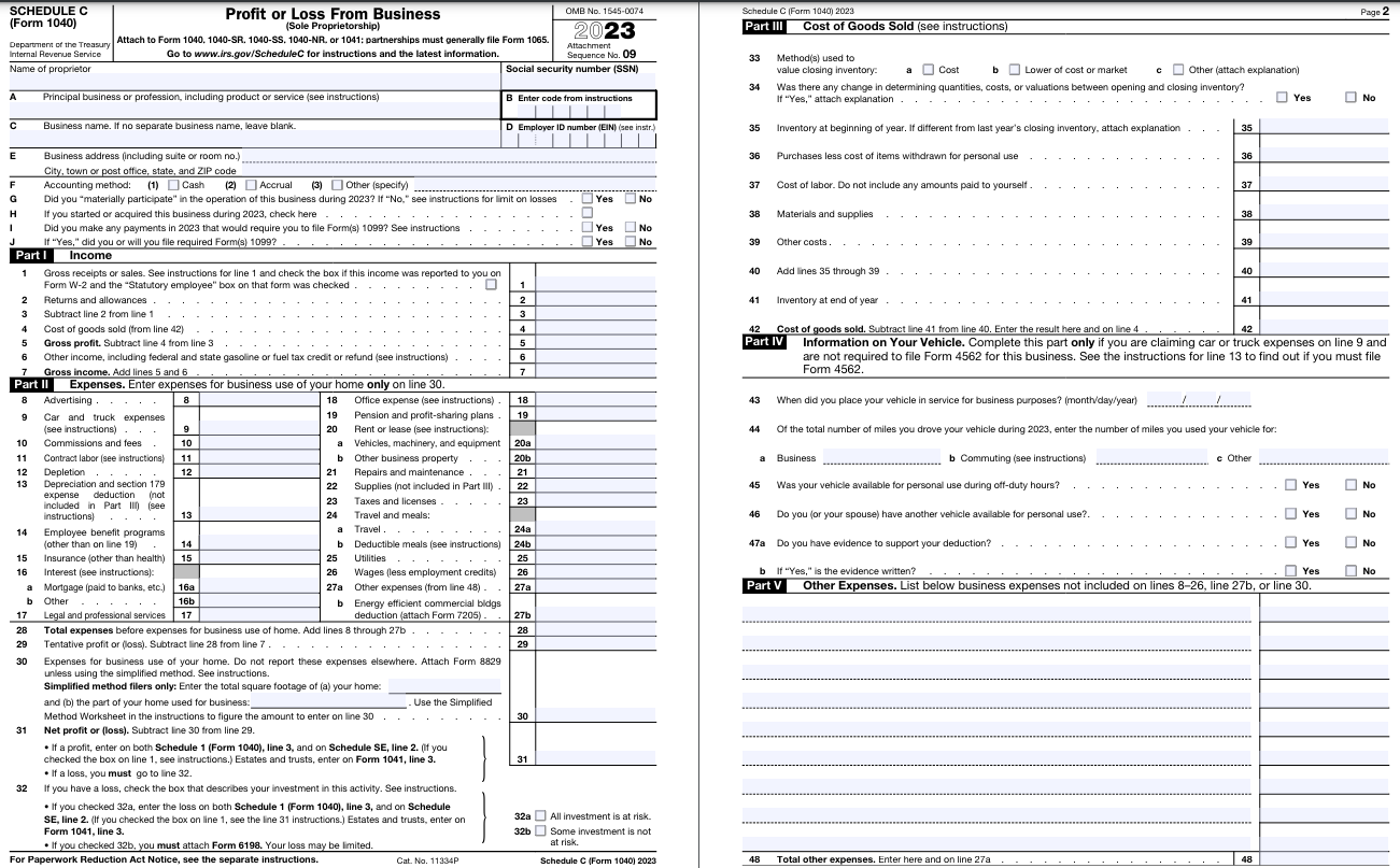 Schedule C (Form 1040)