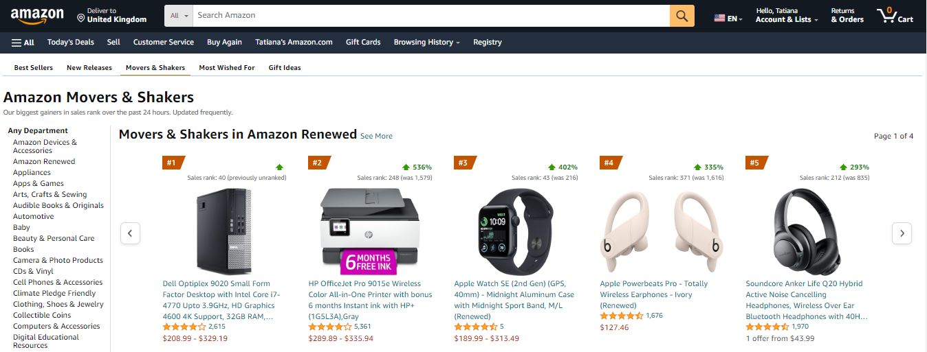 Amazon Movers & Shakers