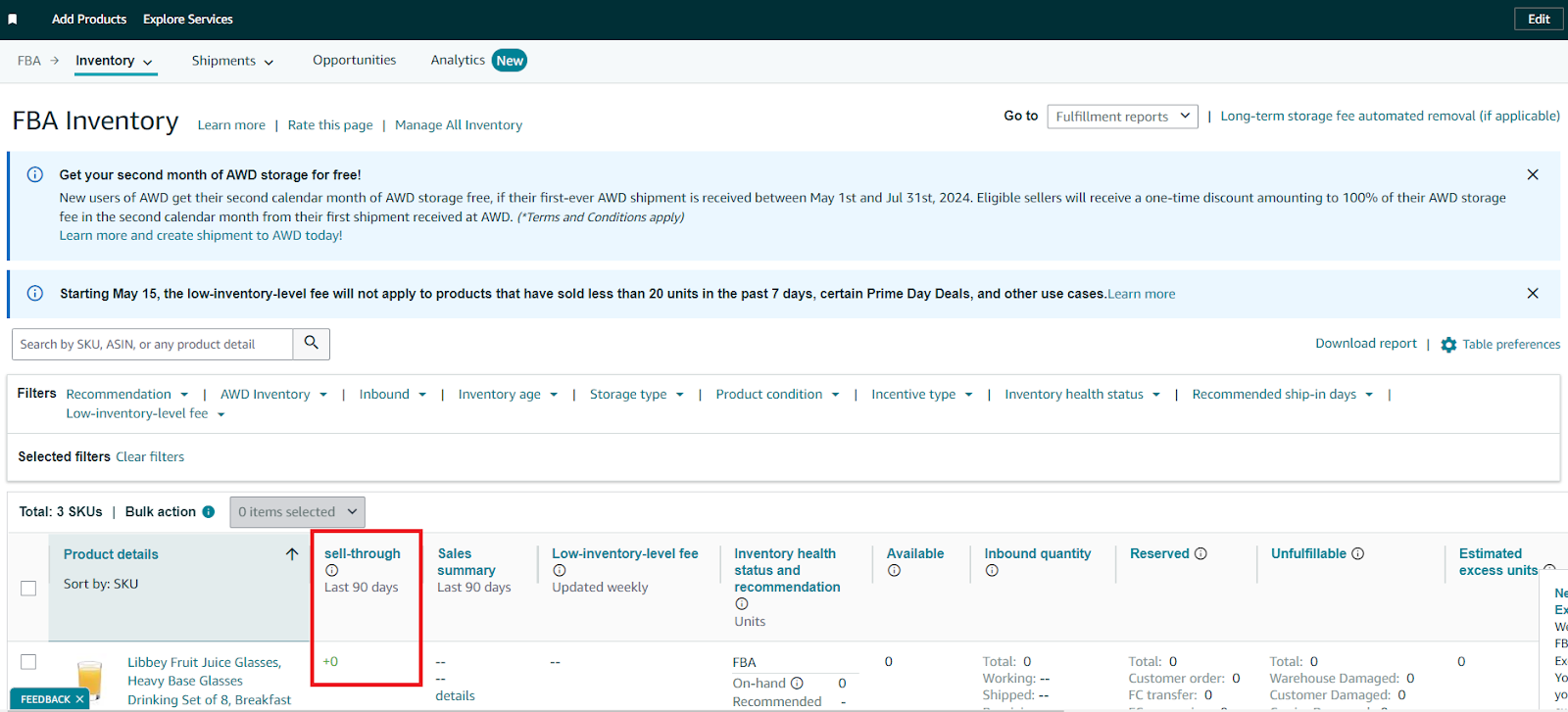You can estimate your STR in the FBA Inventory dashboard. A “good” STR is between 3-7, where 7 is the highest rank. Avoid stocking more than you can sell to escape piling warehousing costs.