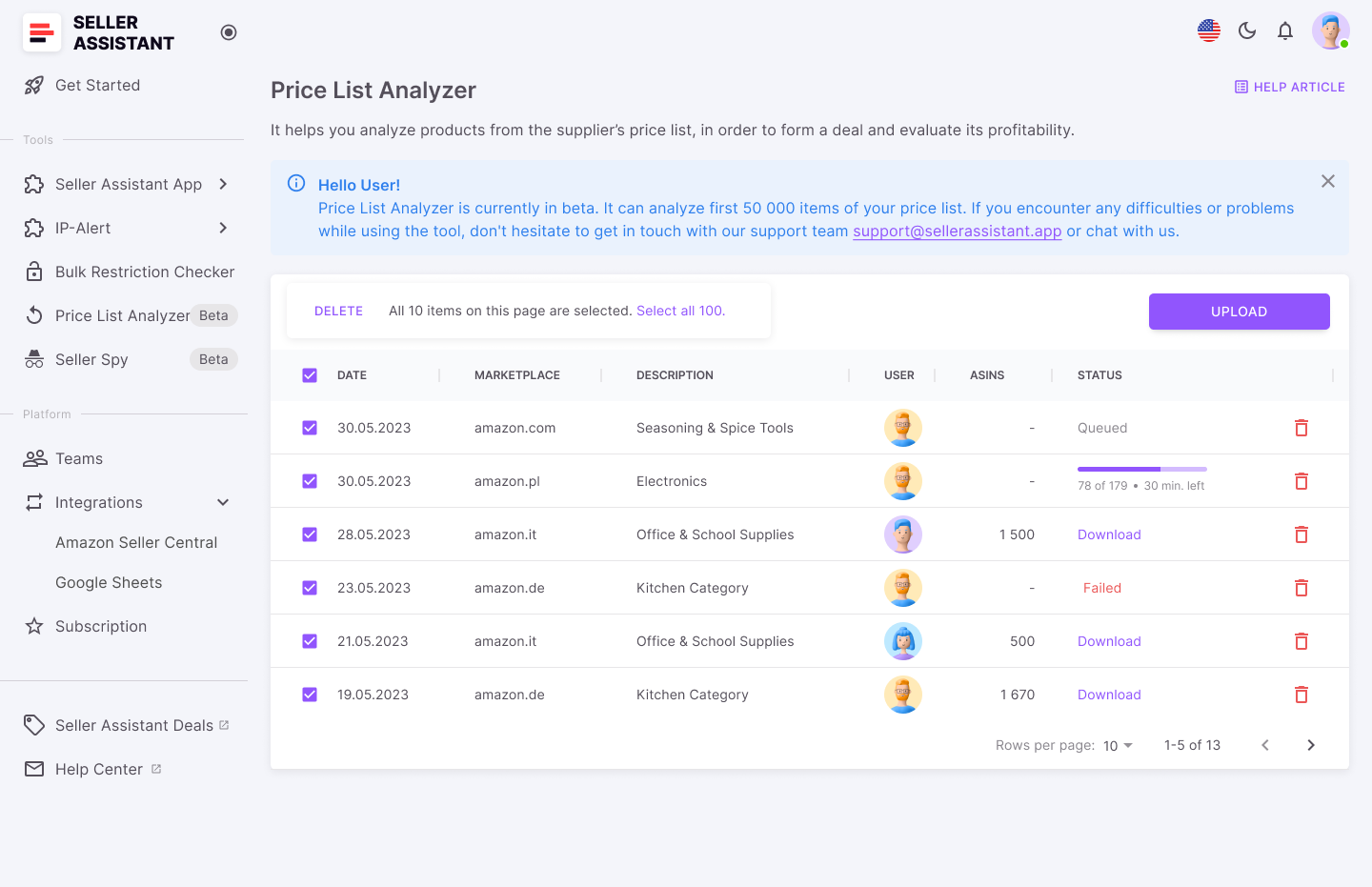 Price List Analyzer by Seller Assistant 