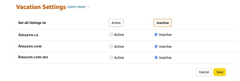 Шаг 3. Отметьте статус всех торговых площадок, которые вы хотите временно приостановить, как «Неактивные».