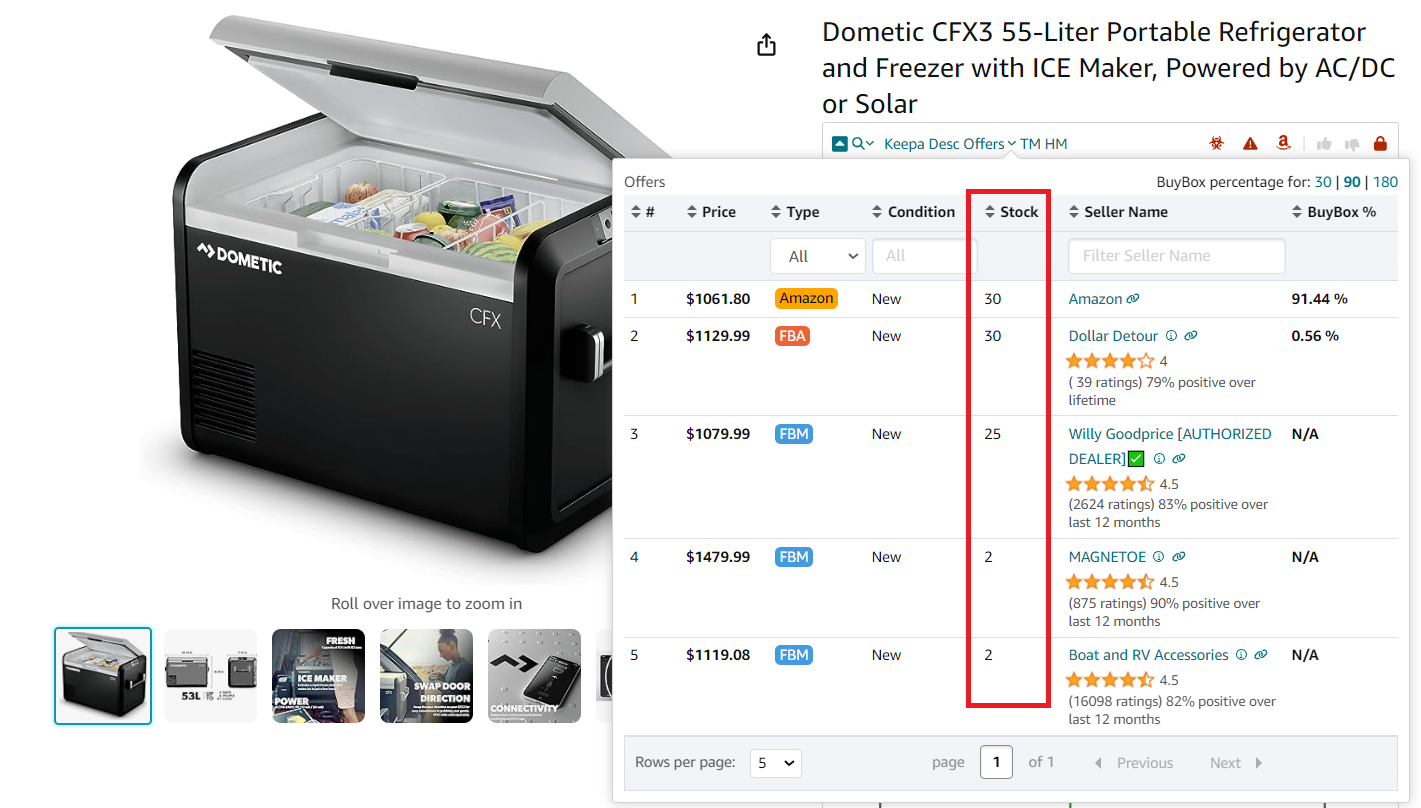 Stock Checker in the Offers feature 