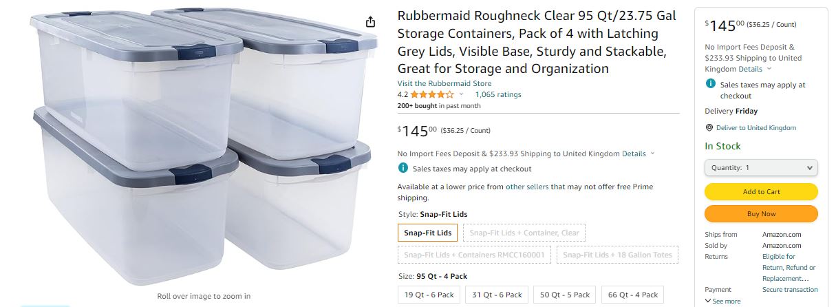 Home and cleaning supplies example