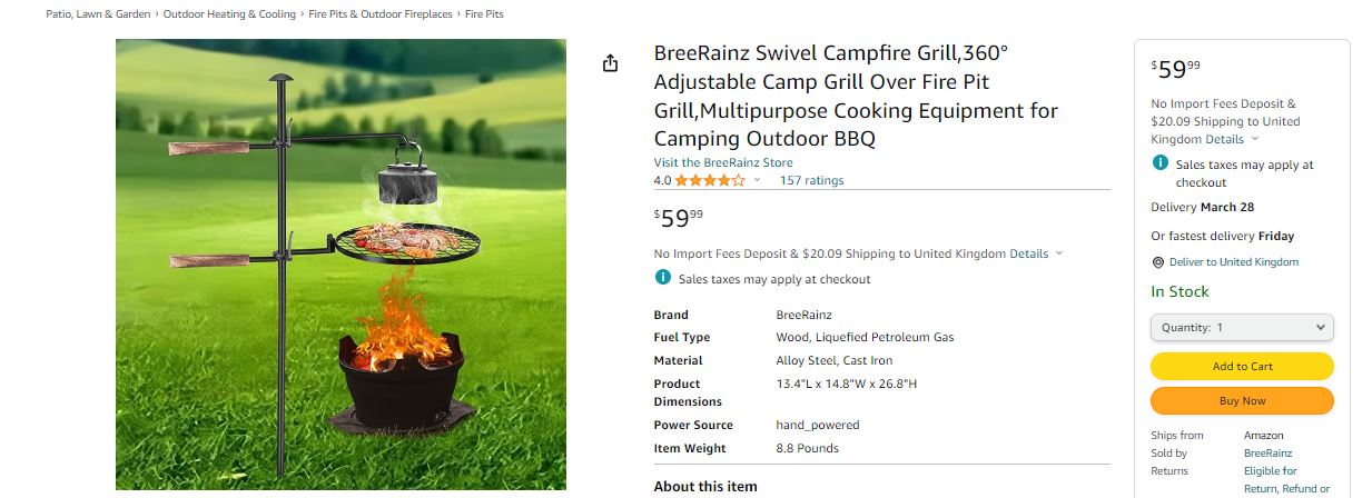 Outdoor furniture and gardening supplies example