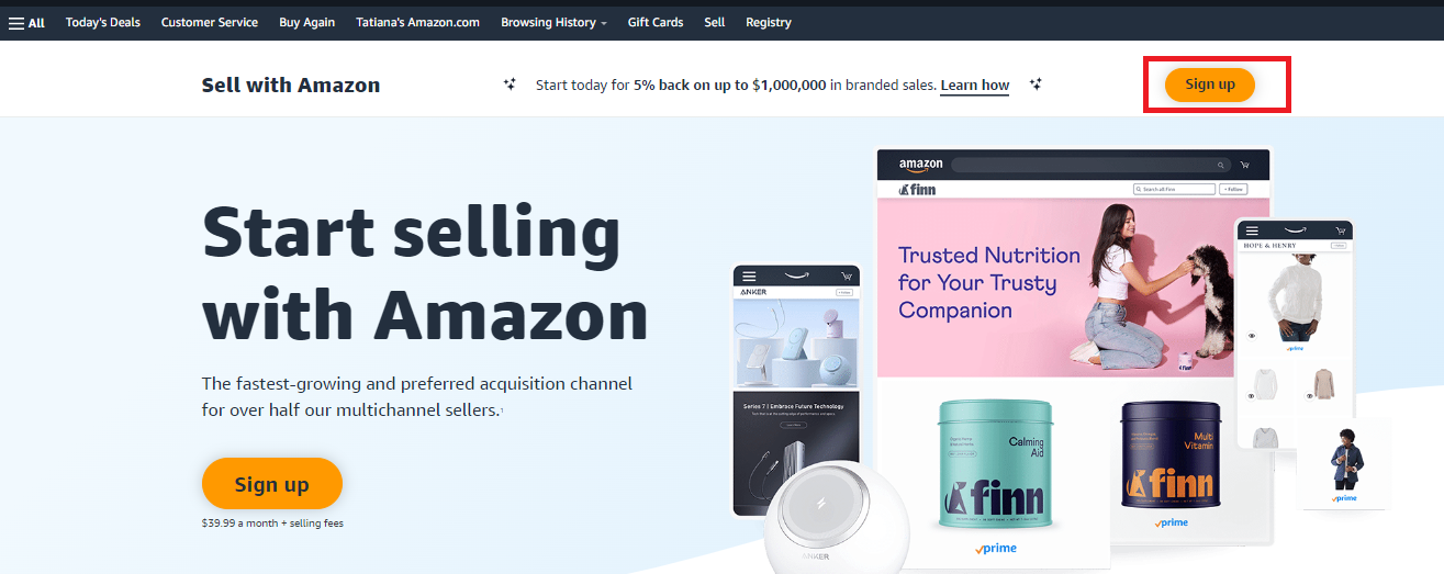 Create an Amazon Seller account