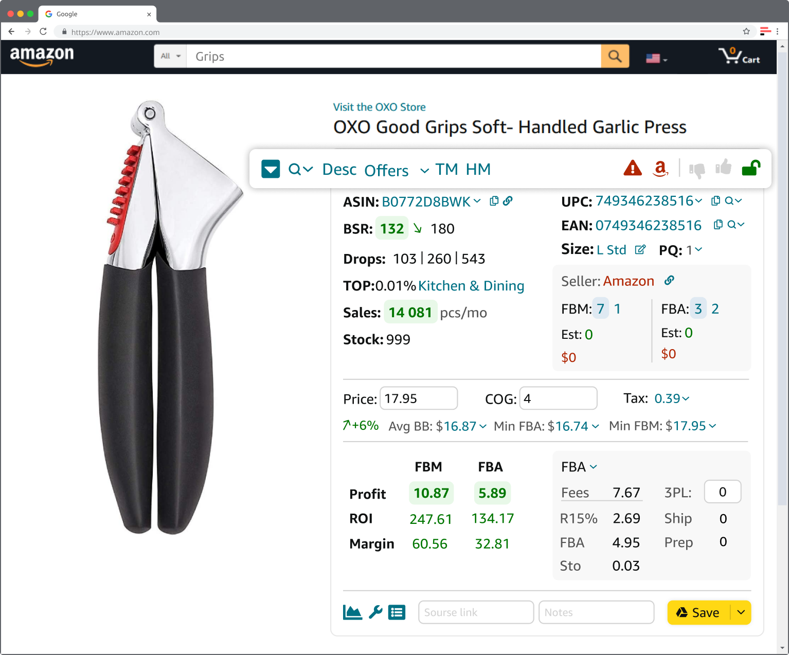 Seller Assistant App показывает ограничения к продаже