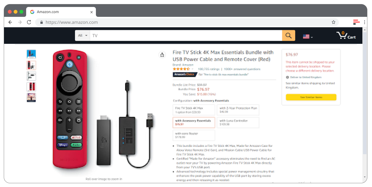 Example of Amazon bundle