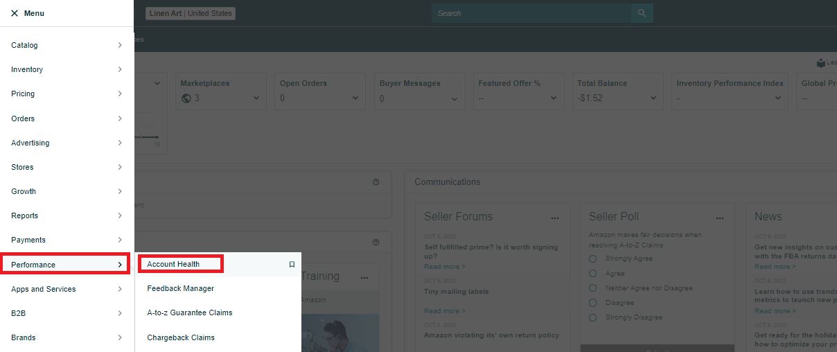To find out ODR, go to Performance /> Account Health