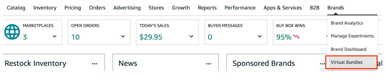 To create a virtual bundle, click “Virtual Bundles”