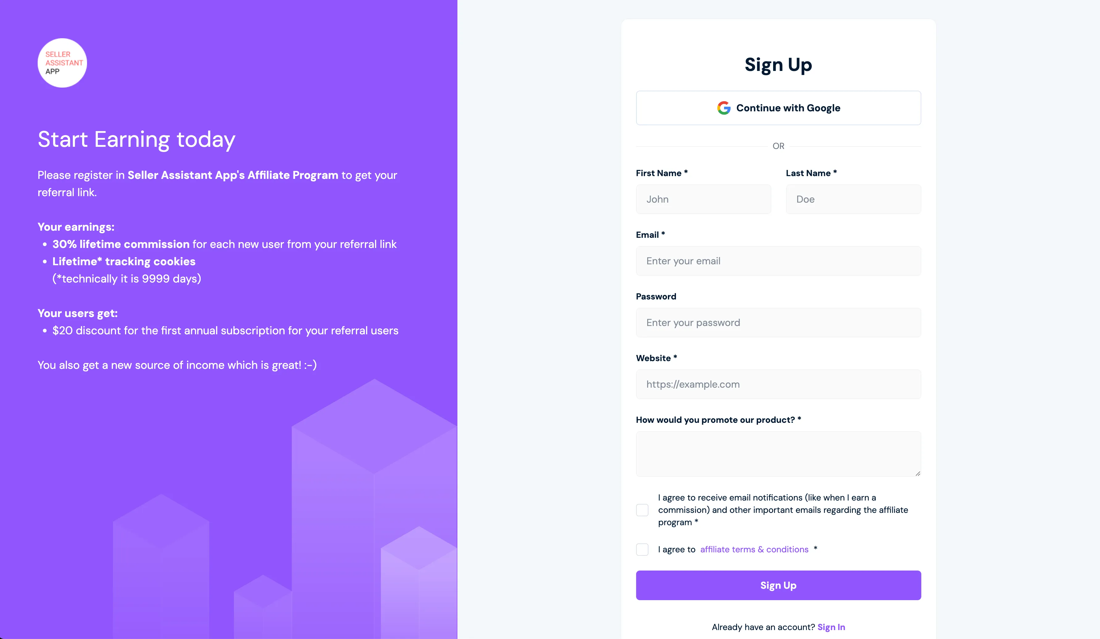 Seller Assistant Affiliate Program