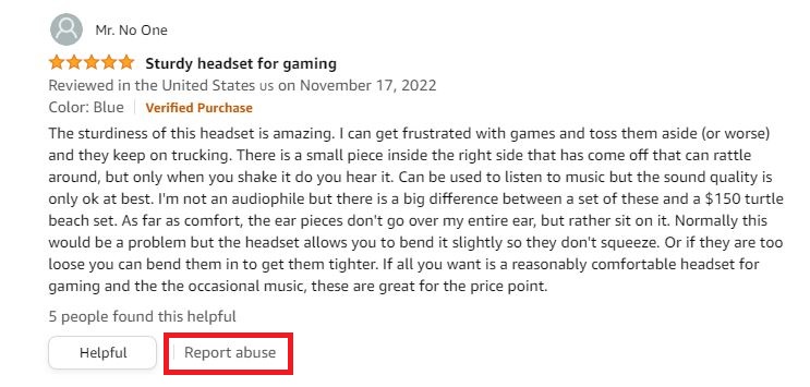 Use "Report Abuse" button to remove negative review 