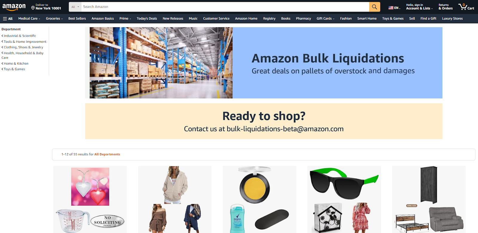 Amazon Bulk Liquidations Store