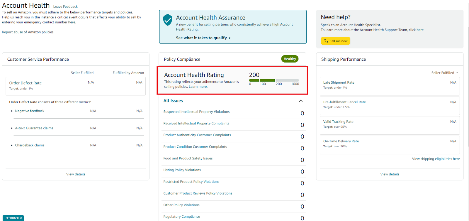 Account Health Rating