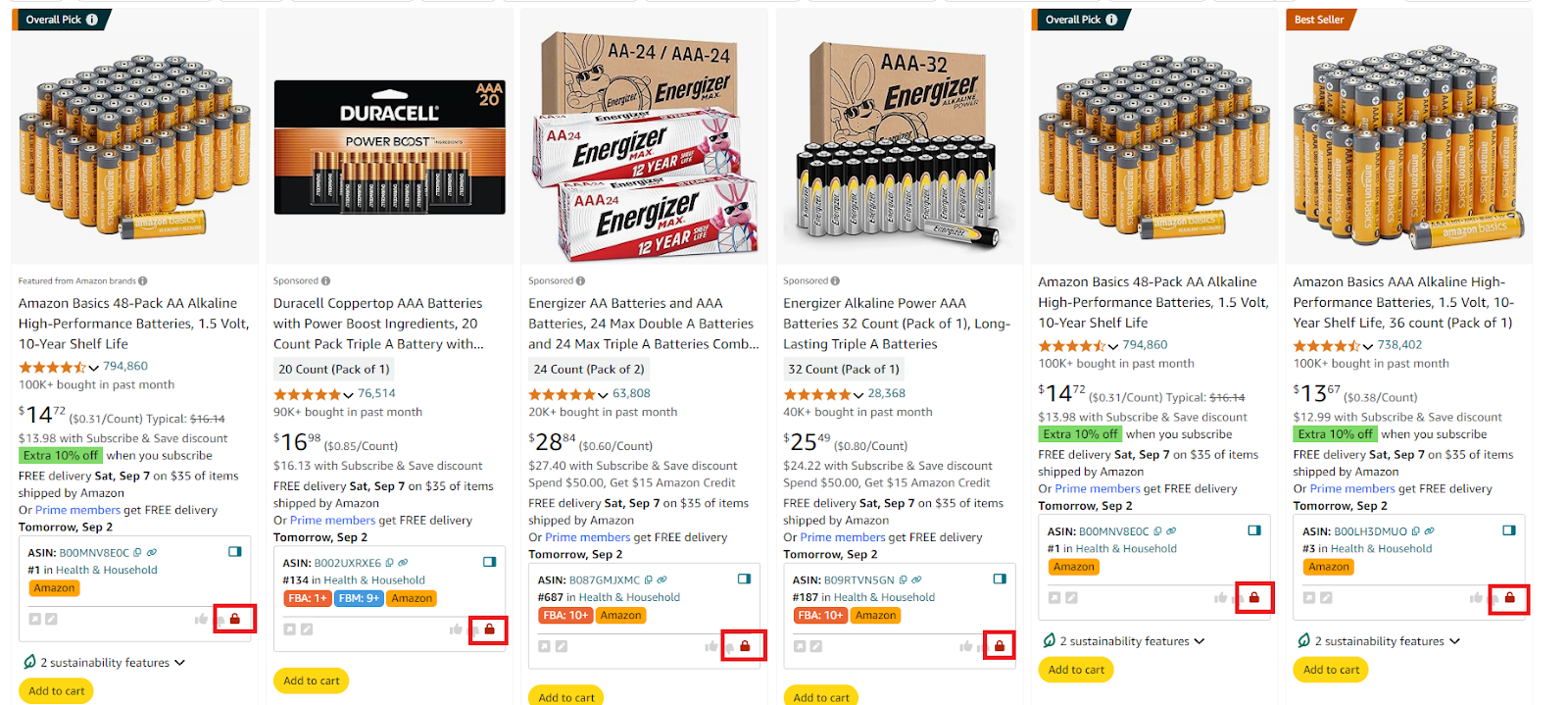 Seller Assistant’s Restriction Checker on the Amazon search pages