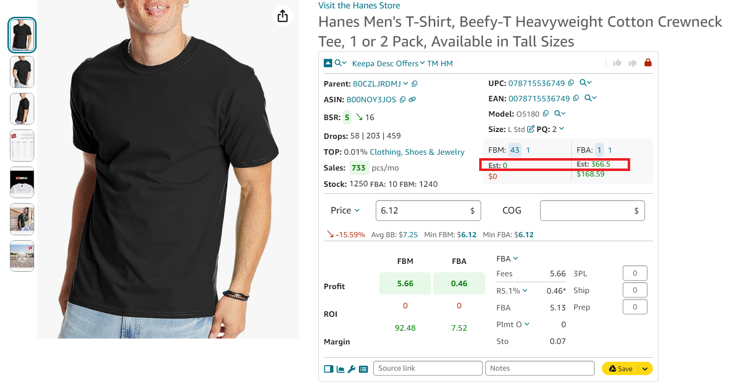 Sales Estimator shows the number of units you could potentially sell if you add your offer to an existing product listing