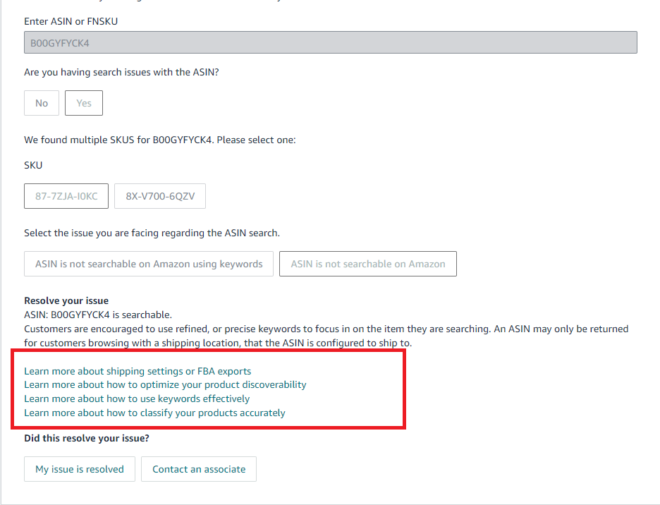  When you start opening a ticket, Amazon provides you with the references to relevant help articles
