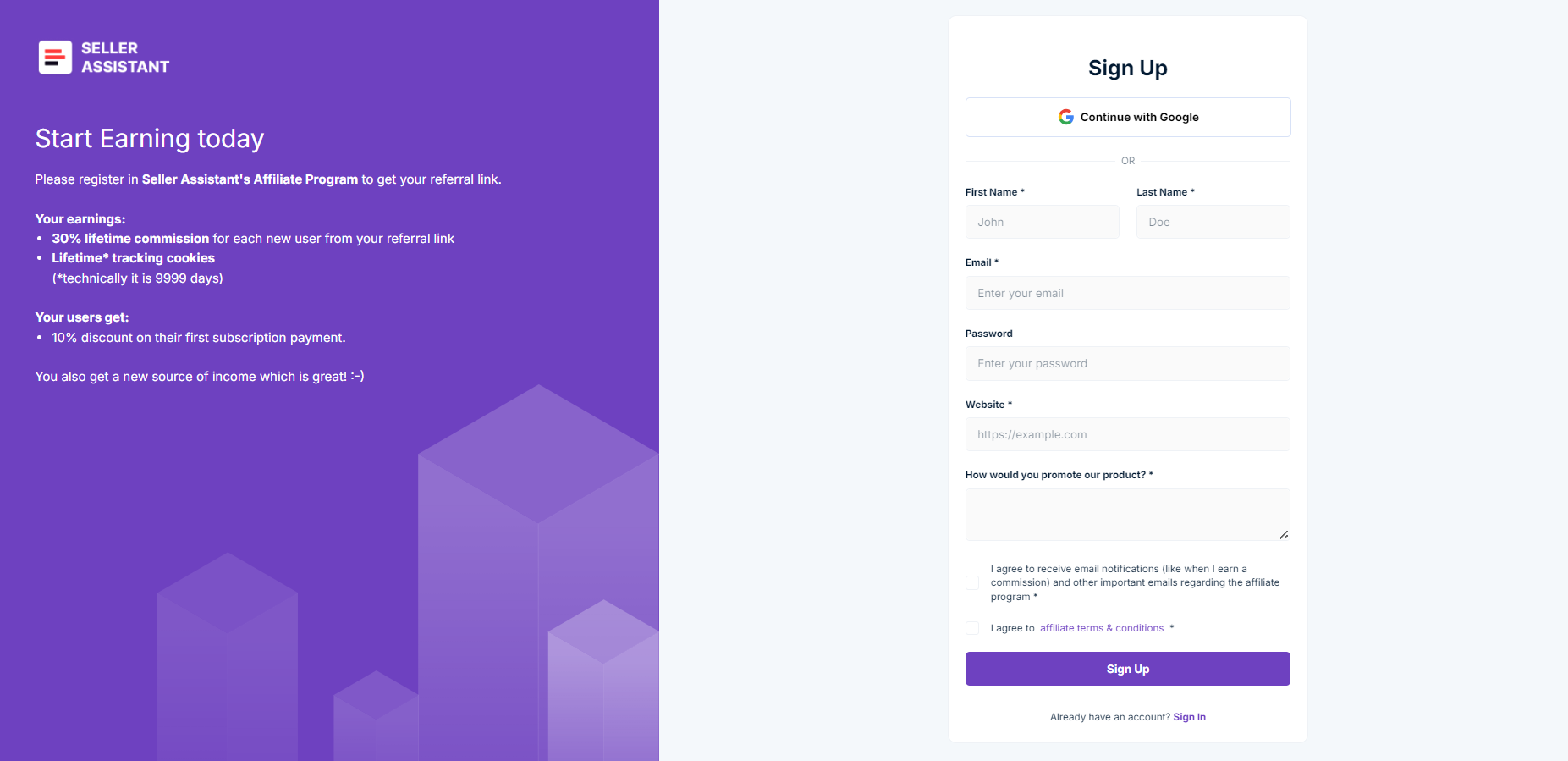 Seller Assistant Affiliate Program