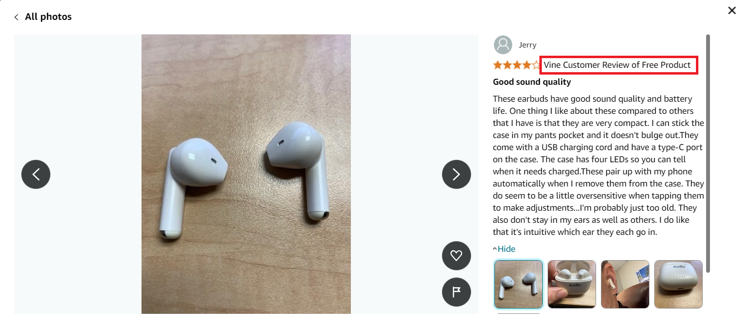 Vine Voice reviews are published on the product page