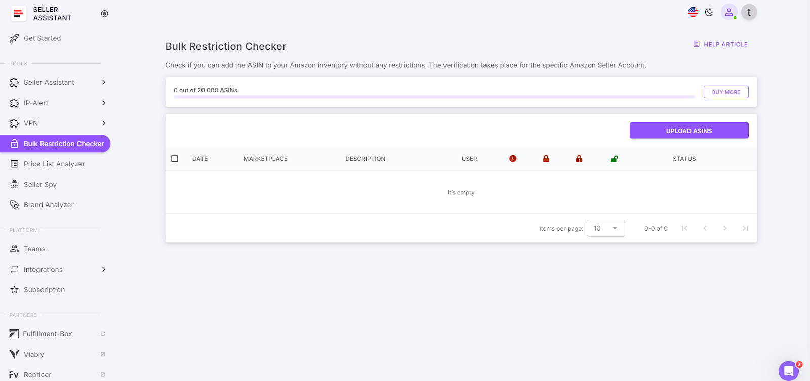 Log in to Seller Assistant Personal Account.