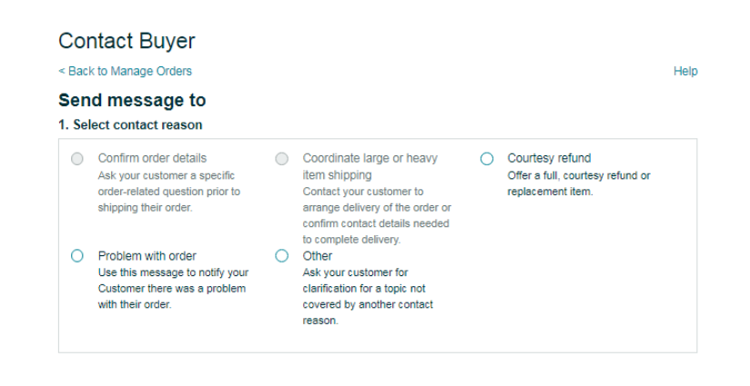 Select the message reason