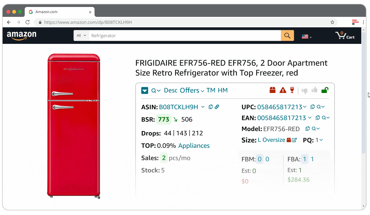 Seller Assistant notifies you about the product issues on the Product and Search Pages