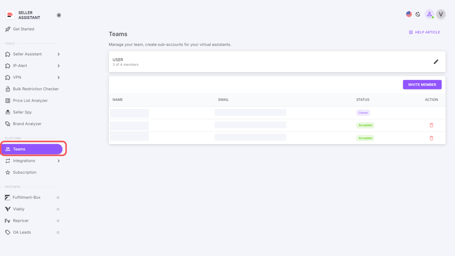 On the Settings page, go to the Teams menu. 