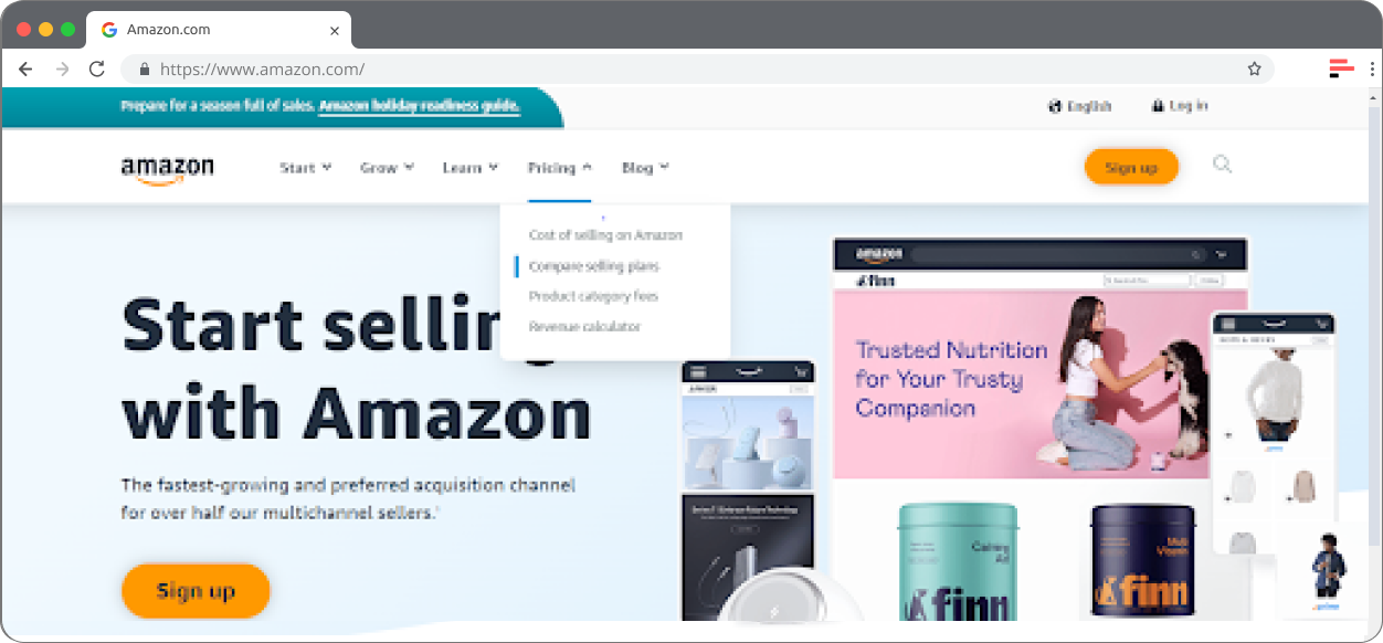 Start üst gezinme menüsünden kaydınız - "Fiyatlandırma" seçeneğini seçin 