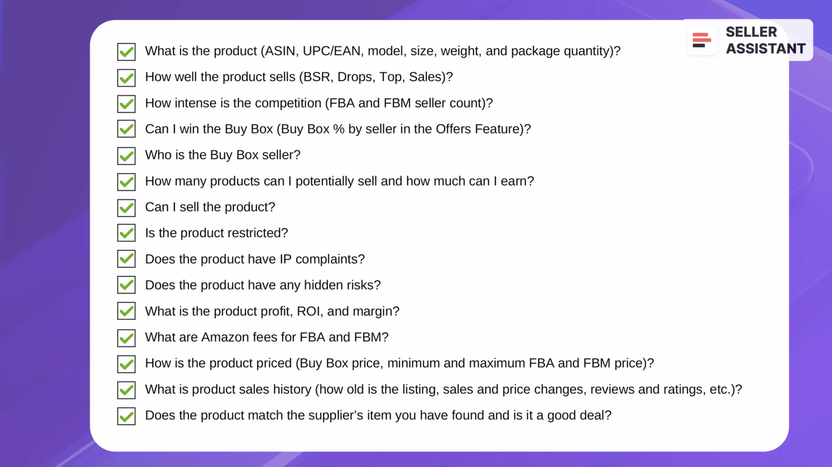 Product research checklist