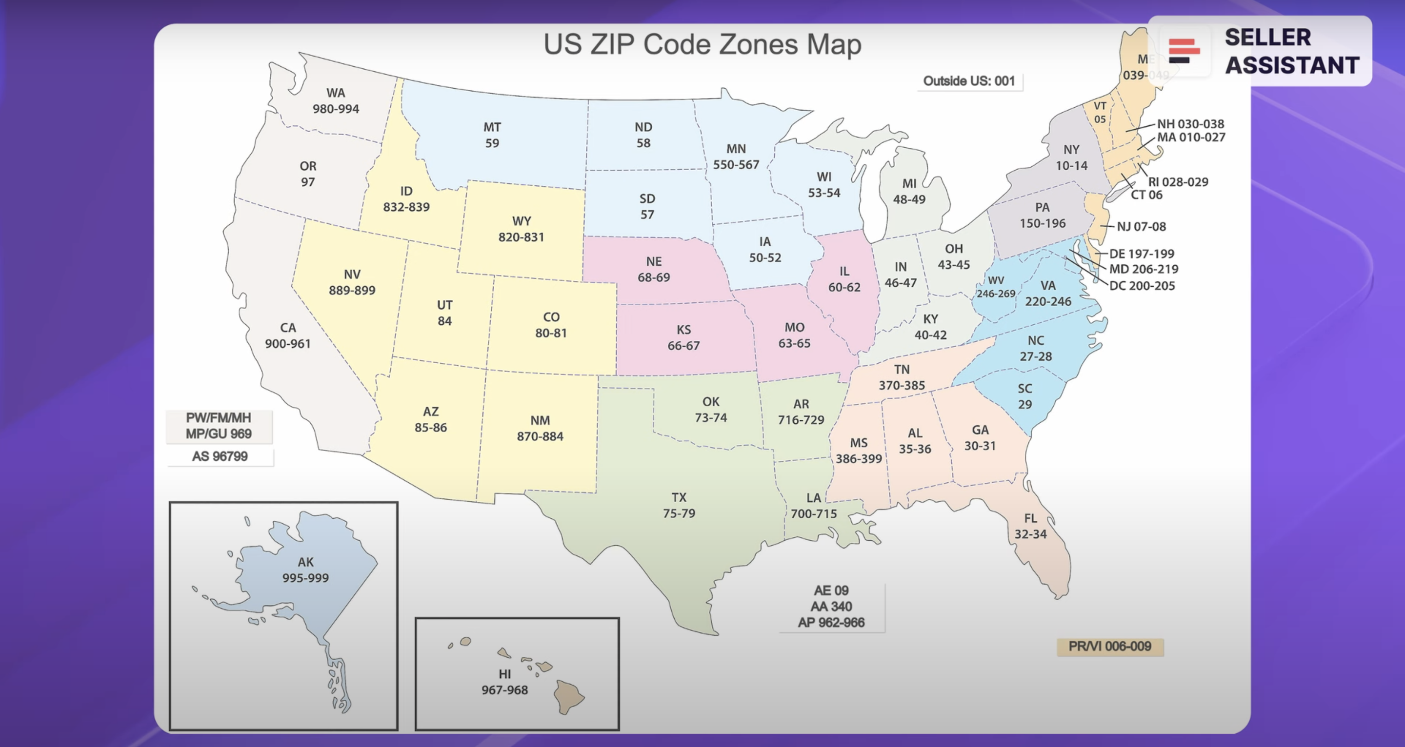 U.S. zip code map
