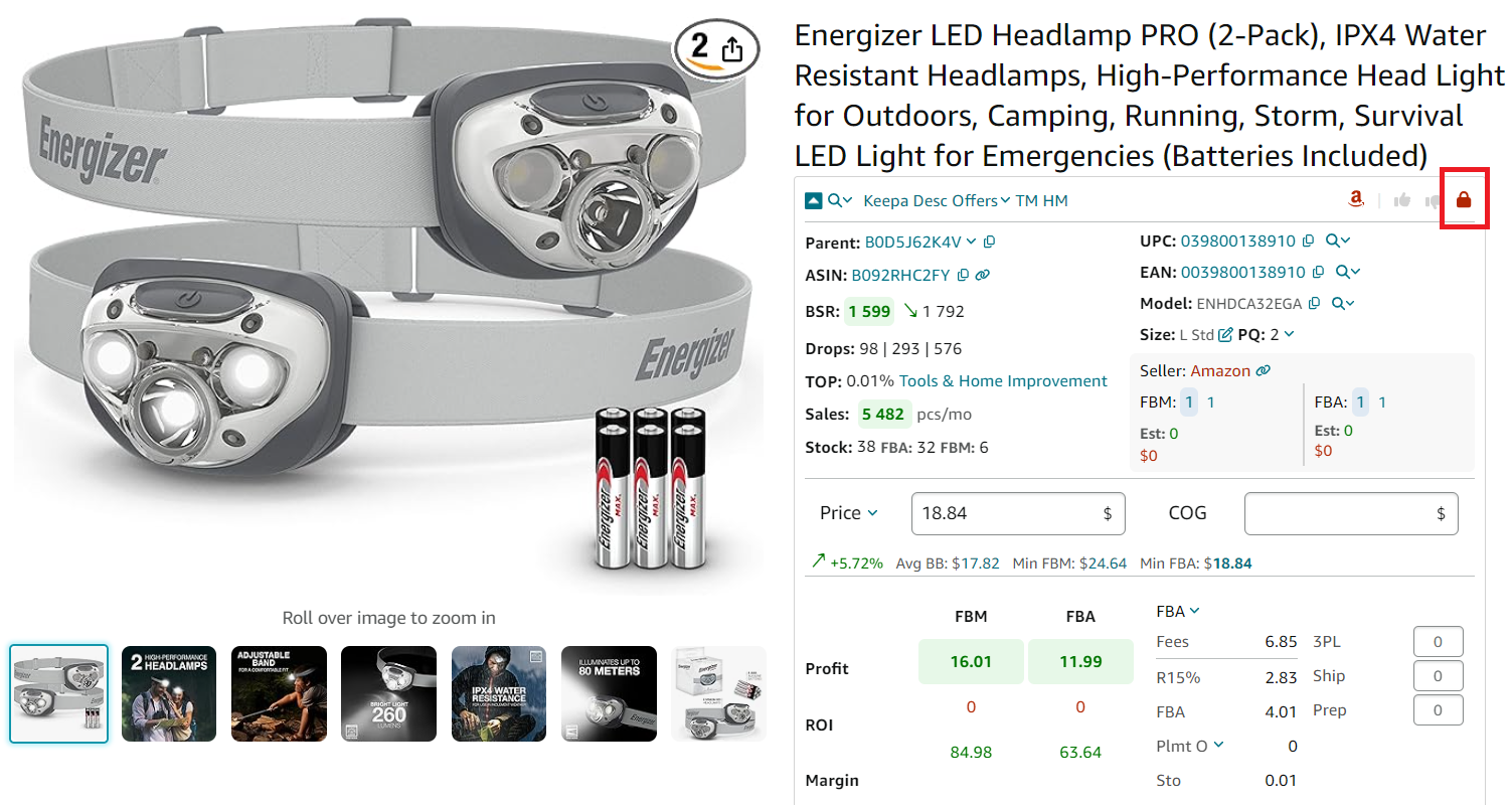 Restricted products (Red lock icon)
