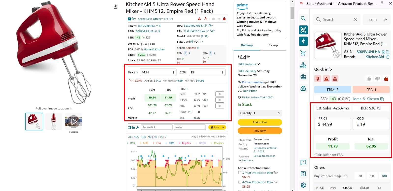 Seller Assistant's FBM and FBA Calculator