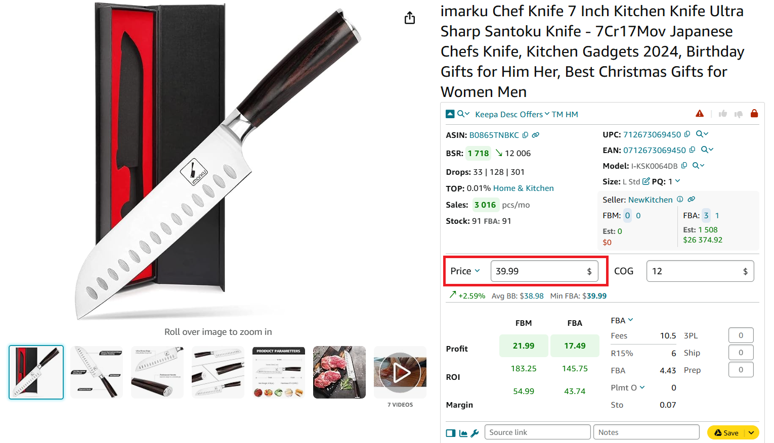 Price is product price on Amazon