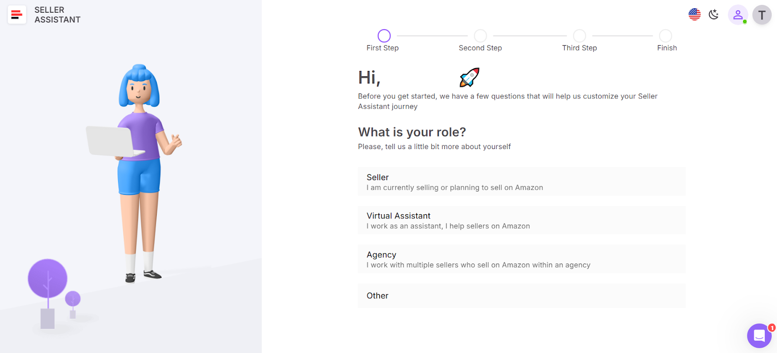 Follow the onboarding steps