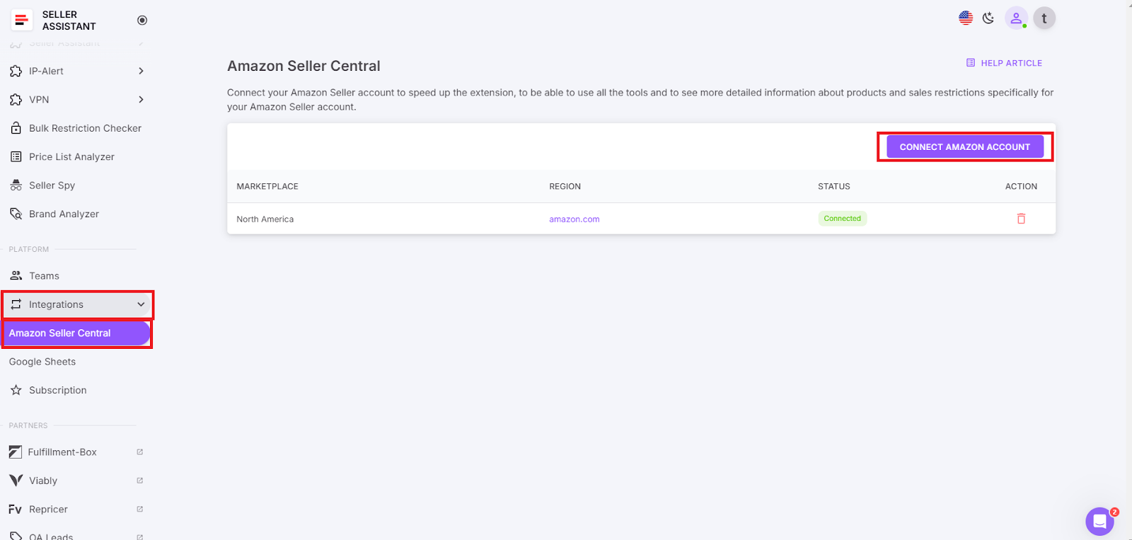 Connect your Amazon Seller Account 