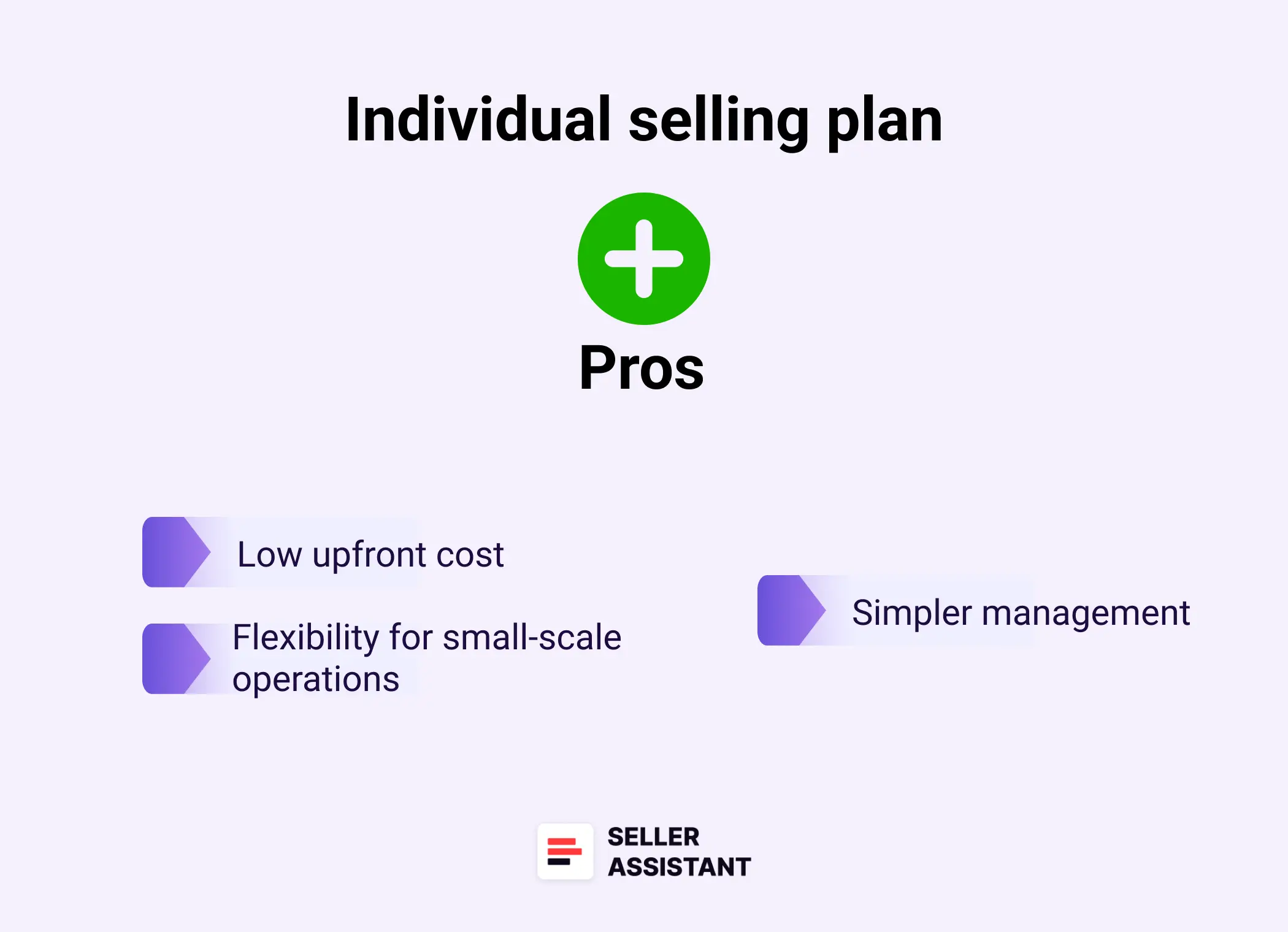 Pros of Individual selling plan