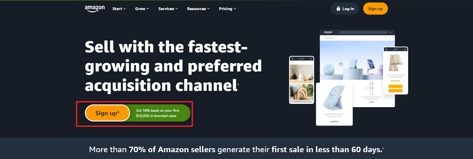 To select the Professional plan, click “Sign up.”