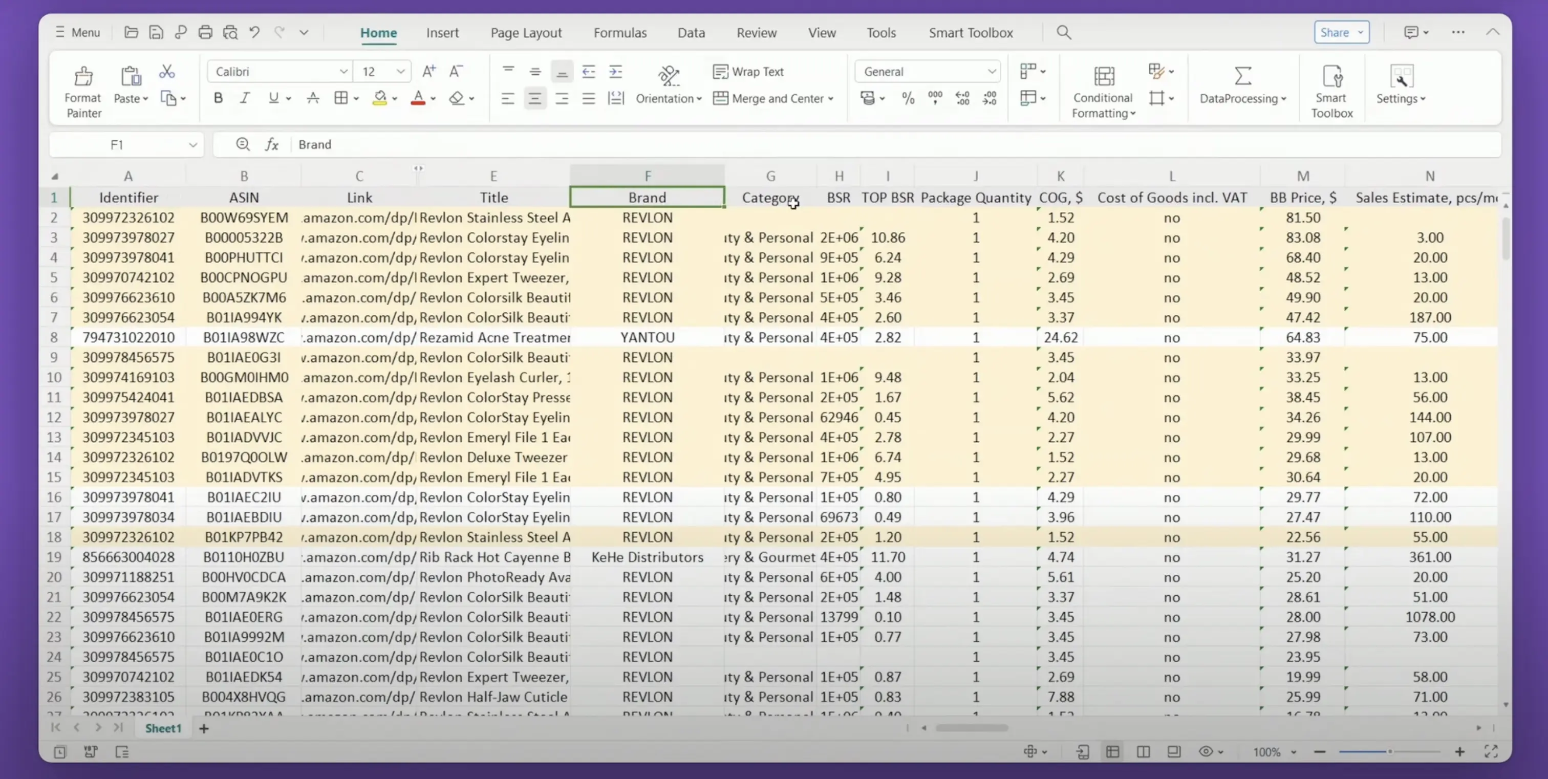 Seller Assistant's Price List Analyzer