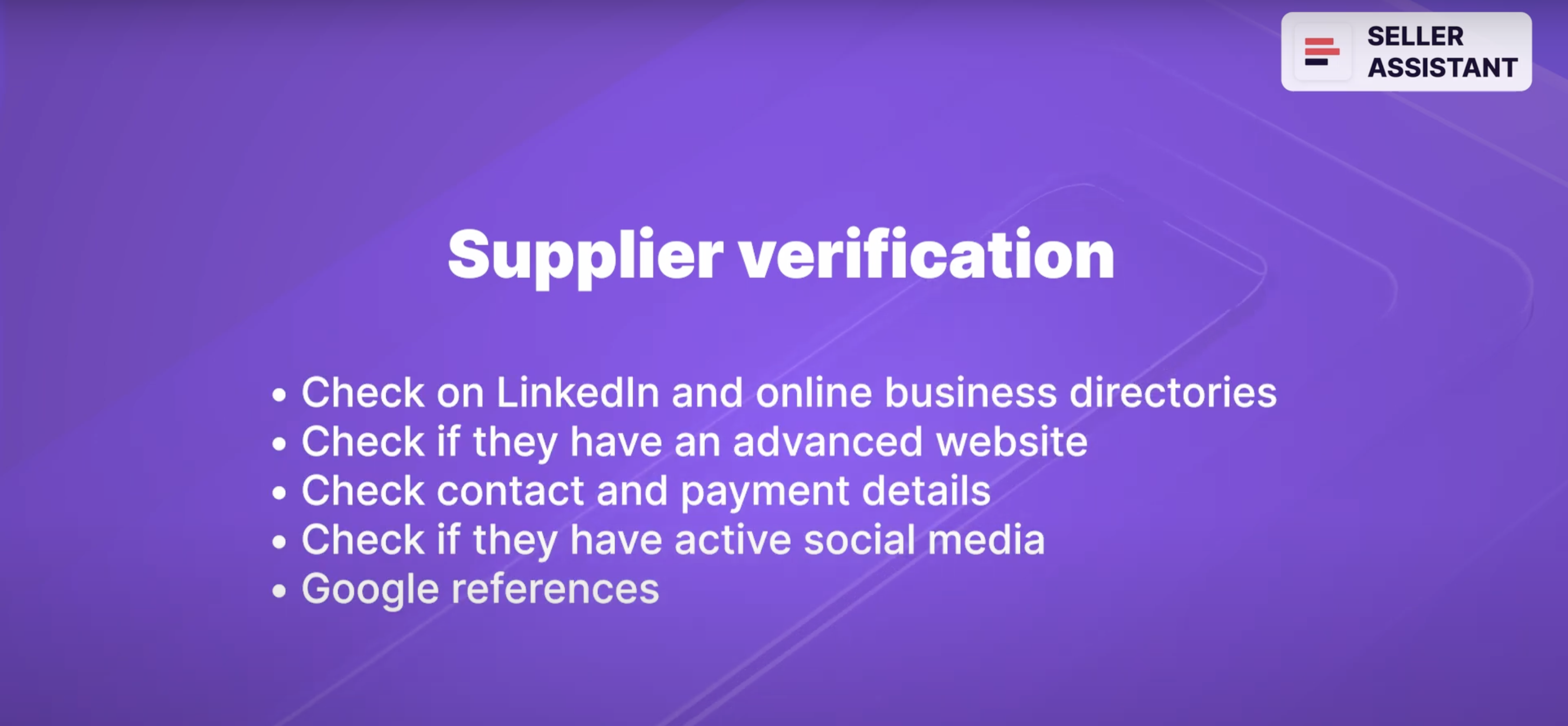 How to vet the product supplier?