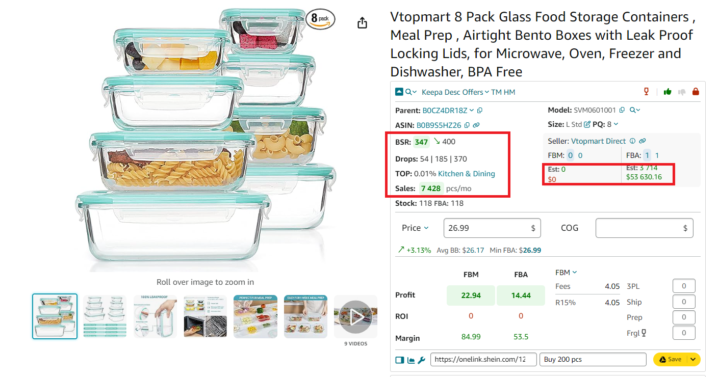 Seller Assistant on Amazon product pages