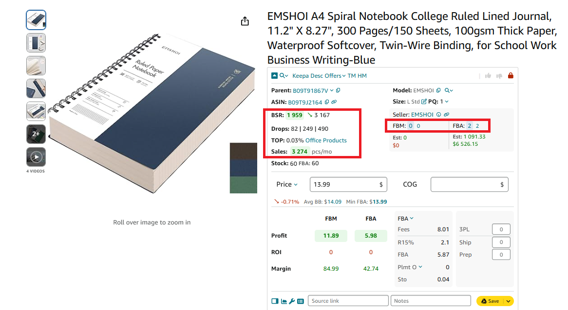 Popular products with moderate competition - reusable notebook