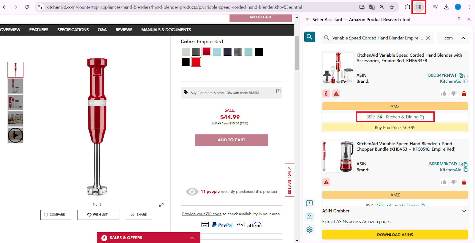 Seller Assistant on supplier websites